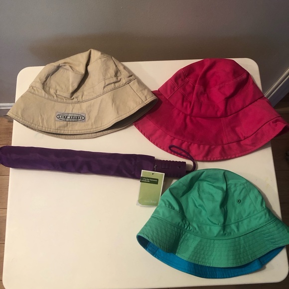 Bucket Hat Lot of 3 Woman's & NWT Umbrella - Picture 1 of 8
